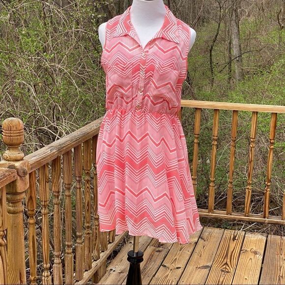 Freebird Chevron Design Sleeveless Dress Size Large - Picture 1 of 9
